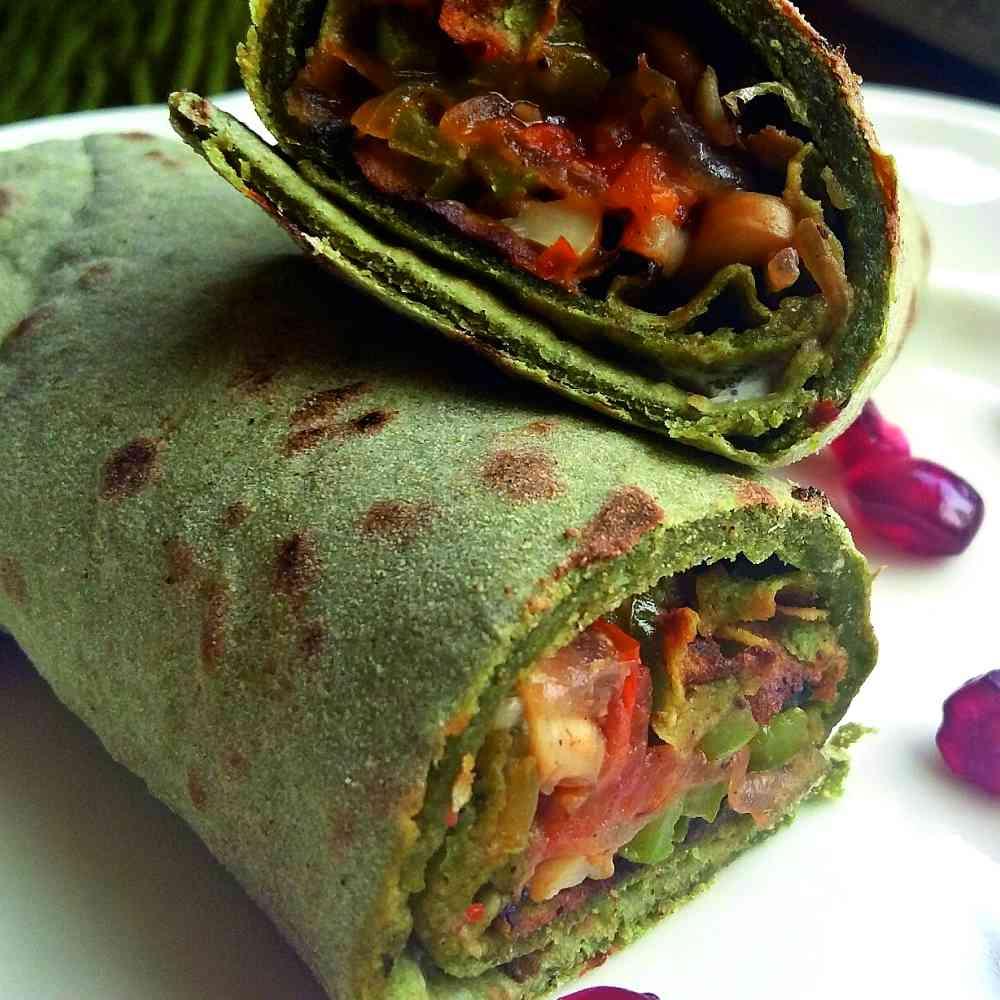 Ragi Spinach Wrap