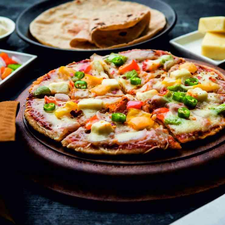 Whole Wheat Roti Pizza